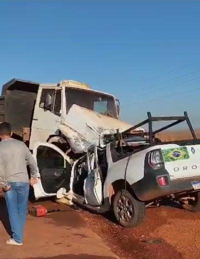 TRAGÉDIA: Vídeo: trabalhador morre e outro fica ferido em Santo Antônio do Fontoura (MT), após caminhão invadir pista contrária