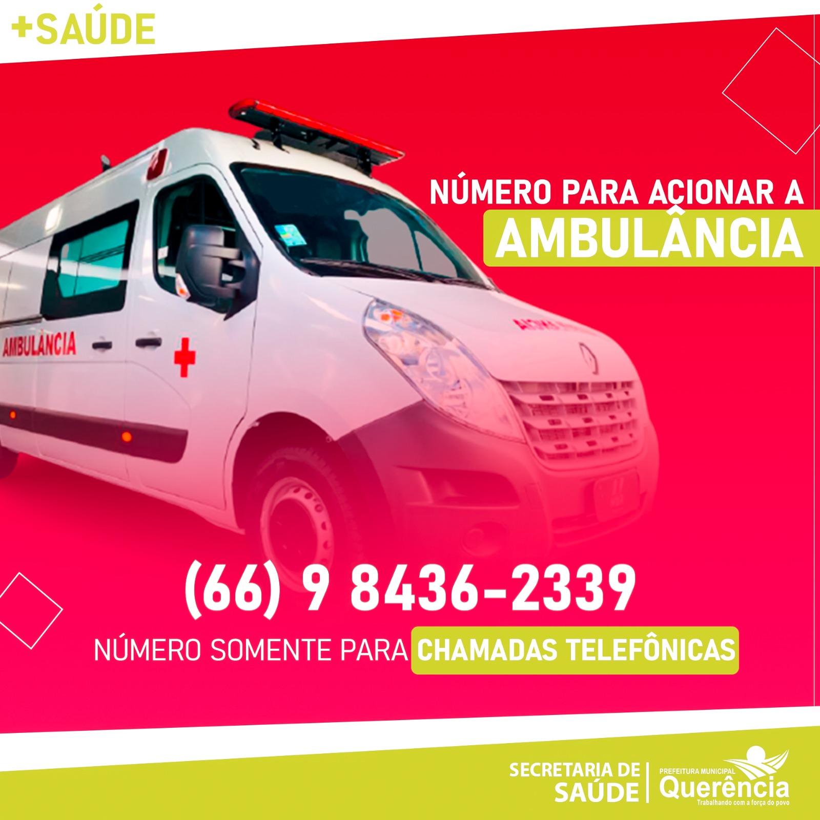 Precisou em casos de URGÊNCIA e EMERGÊNCIA? Acione a Ambulância