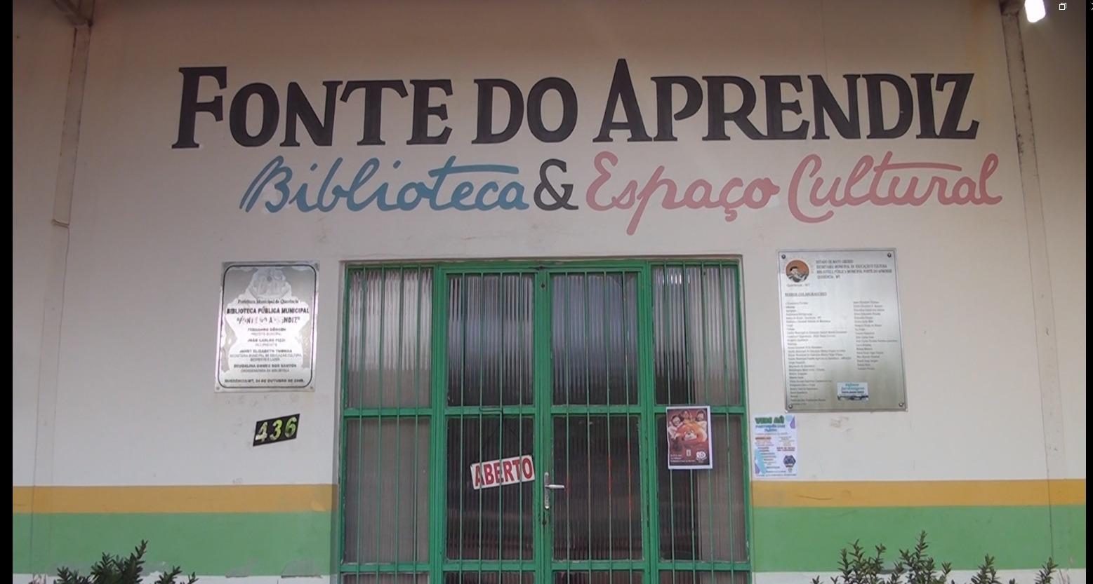 Biblioteca Municipal Fonte do Aprendiz em Querência completa completa  14 anos de existênci