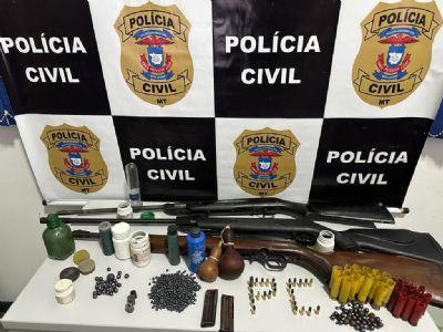 FLAGRANTE: Polícia Civil prende homem com armas e munições em fazenda em Nova Xavantina (MT)