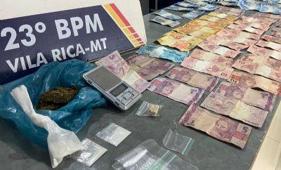Dois são presos em flagrante pela PM por tráfico de drogas em Vila Rica