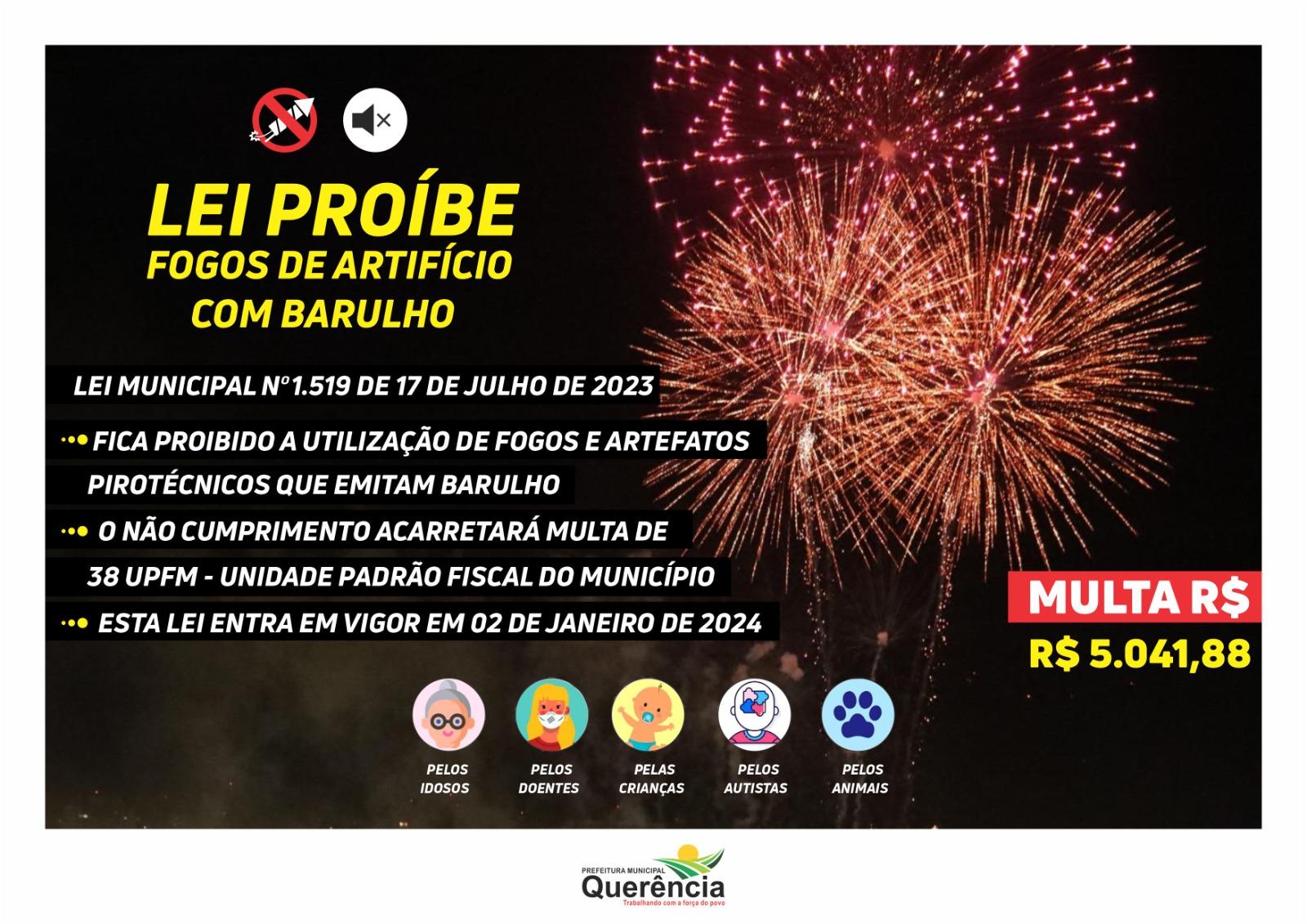Proibição de fogos de artifício com barulho