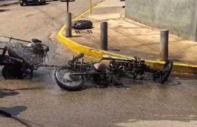 HAVIAM BOTIJÕES DE GÁS: Duas motos pegam fogo após colisão em cidade do Araguaia (MT)