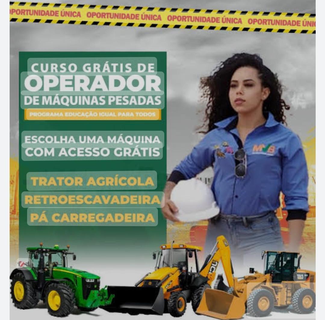 Prefeitura Municipal de Querência-MT em parceria com a Instituição MVB disponibiliza cursos gratuitos para operador de máquinas