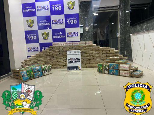 Polícia Militar apreende caminhão carregado com quase 300 kg de drogas na MT-430 em Confresa