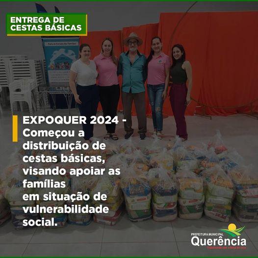 EXPOQUER 2024- Começou a distribuição de cestas básicas, visando apoiar as famílias em situação de vulnerabilidade social.