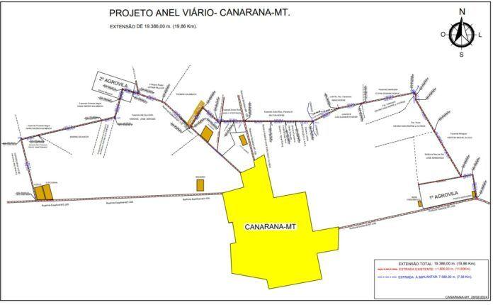 Projeto do anel viário de Canarana (MT) entra em análise na Câmara Municipal