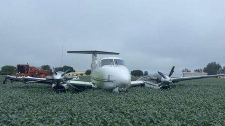Avião King Air da Amaggi cai em lavoura de soja em Ribeirão Cascalheira (MT)