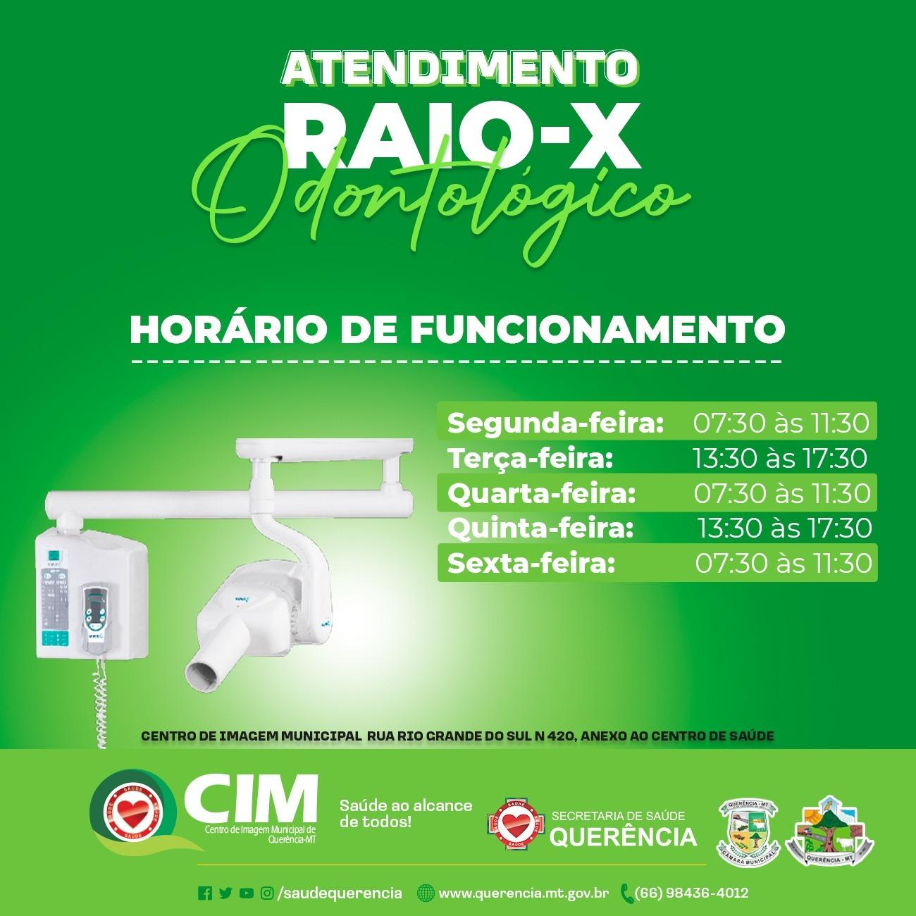 Centro de Imagem Municipal de Querência: RAIO-X Odontológico