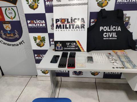 Ação conjunta prende suspeitos por tráfico de drogas em Canarana