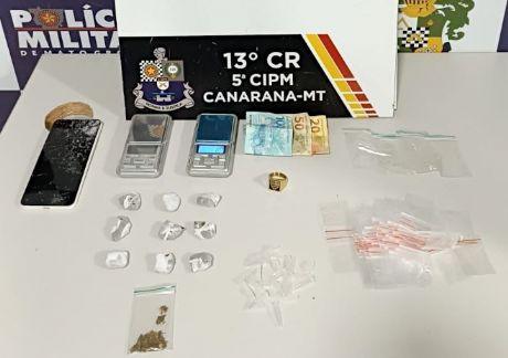 Casal que comandava boca de fumo em Canarana é preso pela Polícia Militar