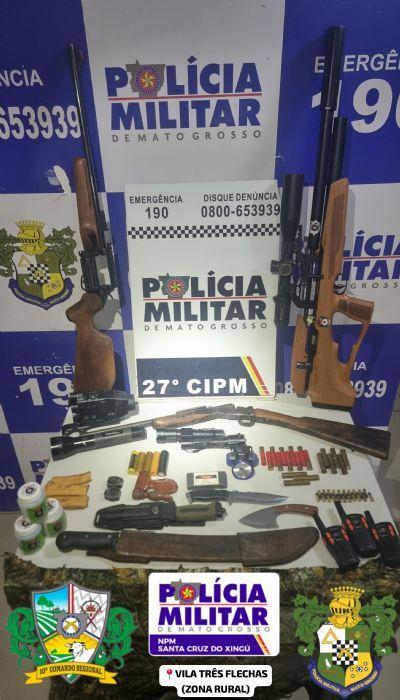 Homem é detido com armas, munições e ave silvestre em Confresa (MT)