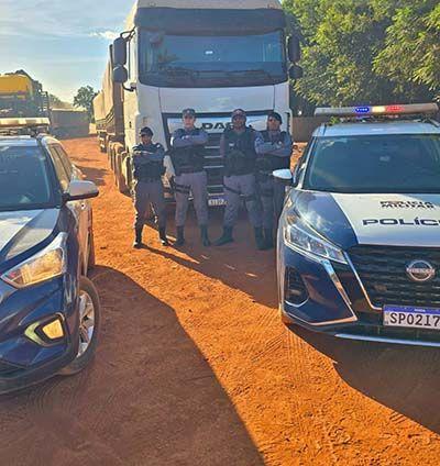 Polícia Militar recupera em Bom Jesus do Araguaia caminhão que havia sido furtado em Rondonópolis