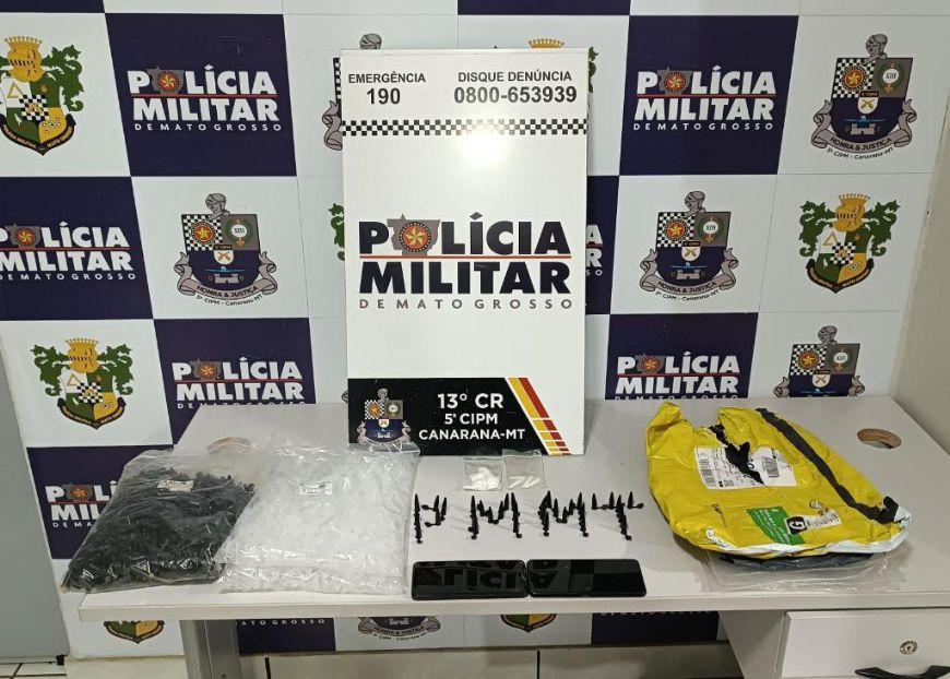 Casal de jovens integrantes de facção é preso por tráfico de drogas pela PM em Canarana (MT)