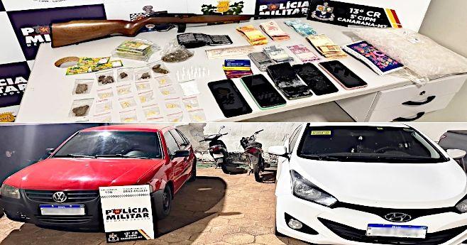 ​PM de Canarana prende cinco traficantes e fecha ponto de distribuição de drogas
