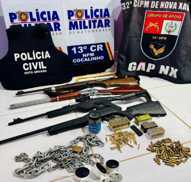 Polícia impede 57ª invasão de terras, prendem seis suspeitos e apreendem arsenal de armas em cidade do Araguaia
