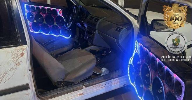 Polícia Militar de Cocalinho apreende som automotivo por perturbação do sossego