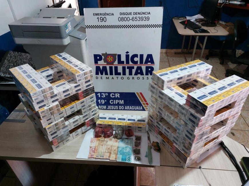 Três homens são presos por tráfico de drogas e contrabando de cigarros em Bom Jesus do Araguaia (MT)