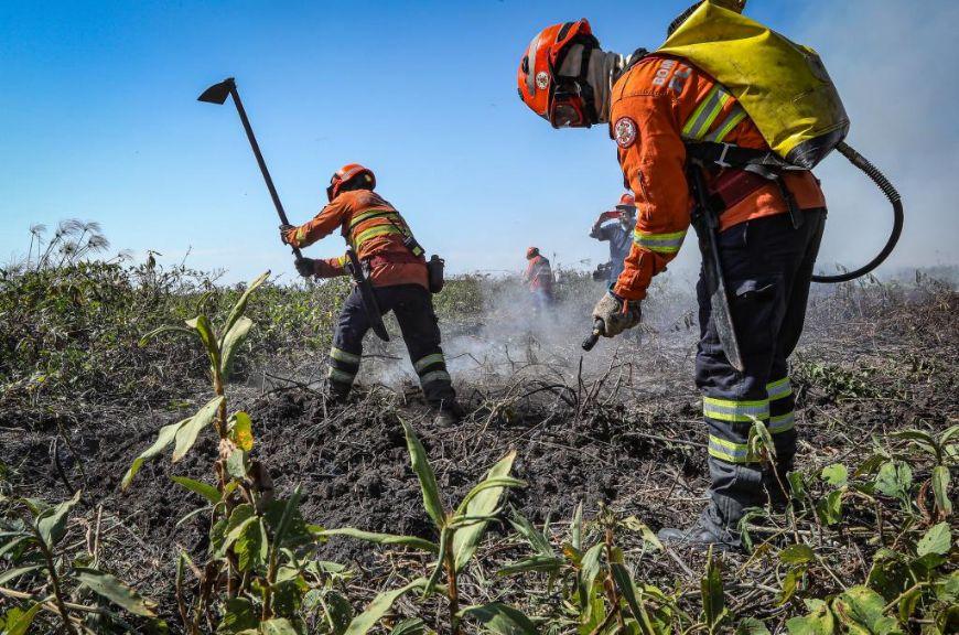 Bombeiros extinguem 4 incêndios florestais e combatem outros em Canabrava do Norte e mais 4 cidades de MT