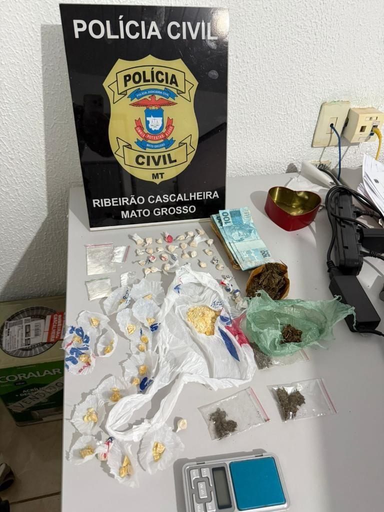 Polícia Civil desarticula pontos de tráfico de drogas em Ribeirão Cascalheira
