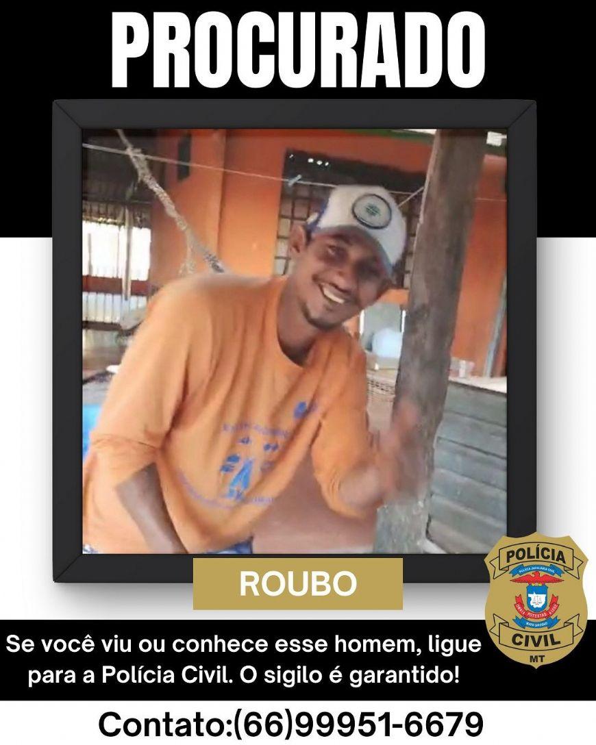 Polícia divulga imagem de suspeito de roubo a idoso em Canarana (MT) e pede ajuda da população