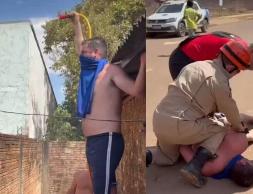 Vizinho ajuda a apagar incêndio em casa de idosos e é preso por desacato a bombeiros