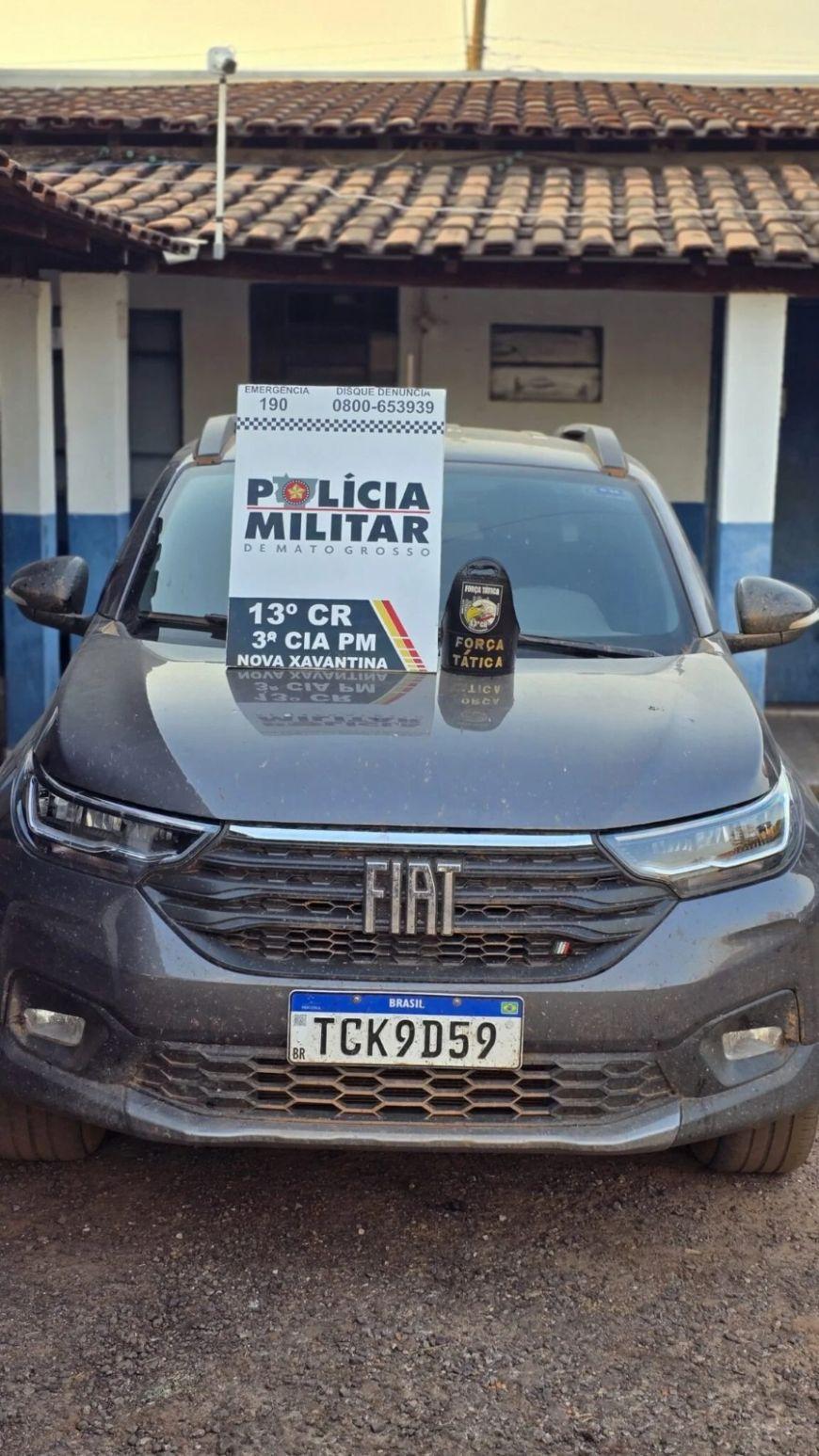 PM flagra carro clonado no trânsito de Nova Xavantina (MT); veículo original é de Uberlândia (MG)