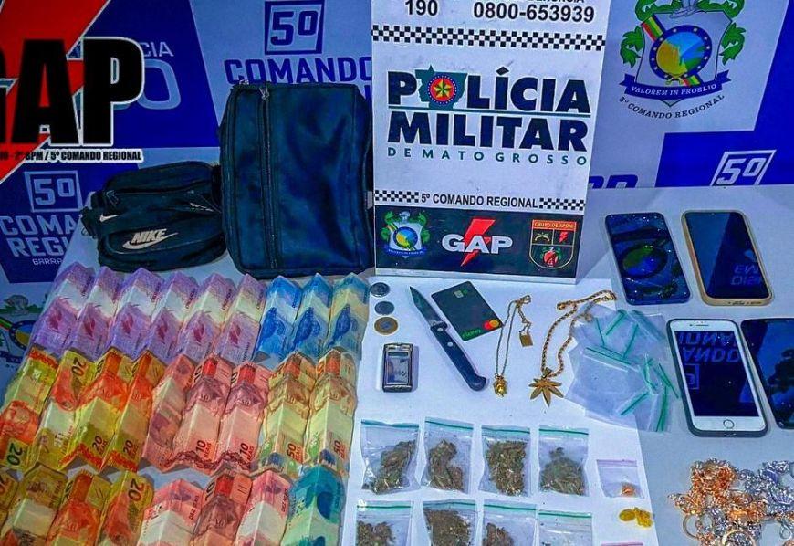 Três faccionados são presos em flagrante suspeitos por tráfico de drogas em cidade do Araguaia (MT)