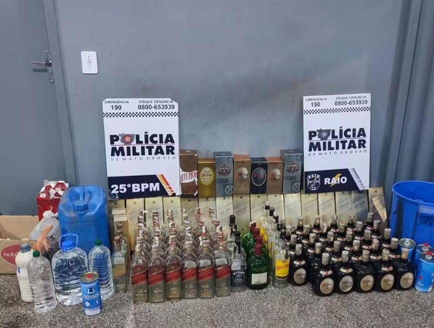 Homem é preso e adolescente é apreendido suspeitos de usar casa para adulterar bebidas em MT
