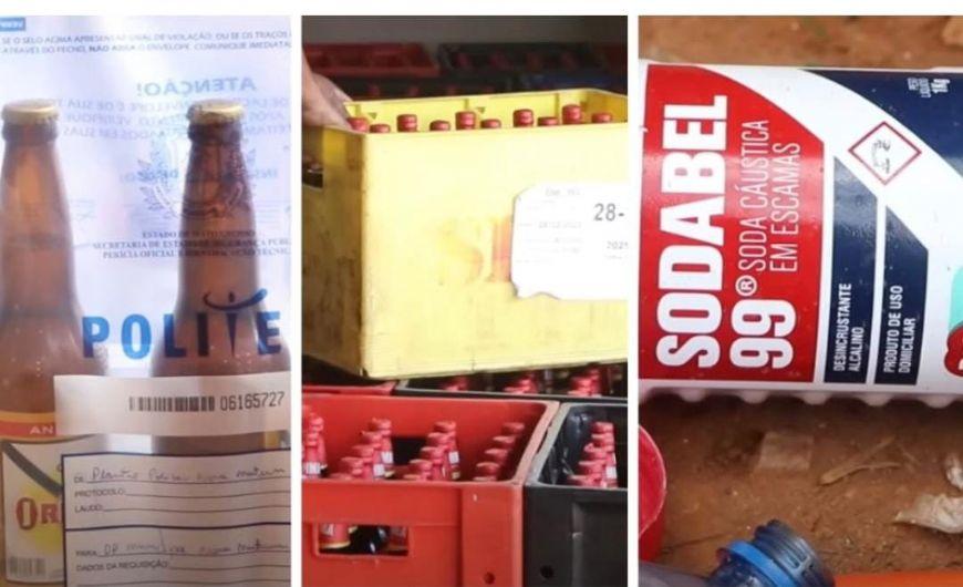 Polícia fecha fábrica clandestina de cerveja em MT e apreende soda cáustica no local