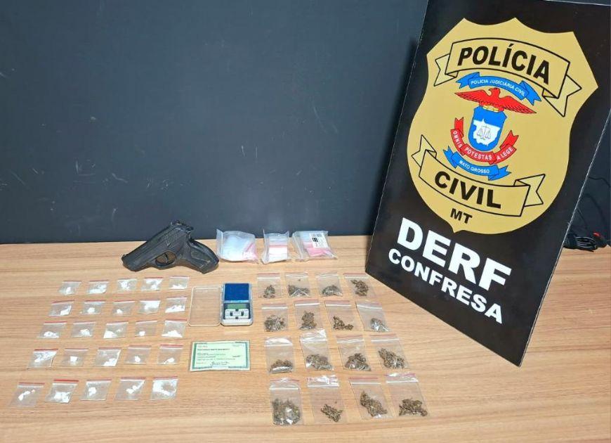 Suspeito por tráfico de drogas é preso em Confresa (MT); polícia vinha monitorando a casa do criminoso há vários dias