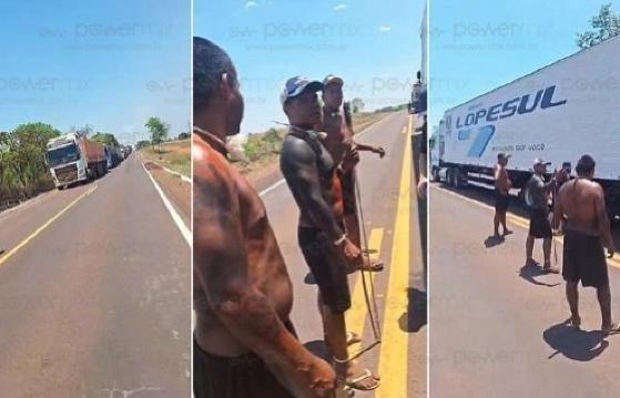 VÍDEO: índígenas bloqueiam BR-158 e cobram pedágio irregular de motoristas