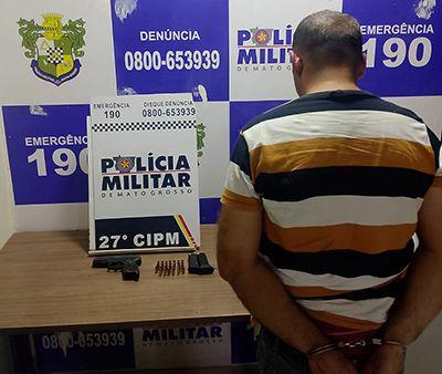 Homem é preso após agredir e ameaçar a esposa com arma de fogo em Confresa