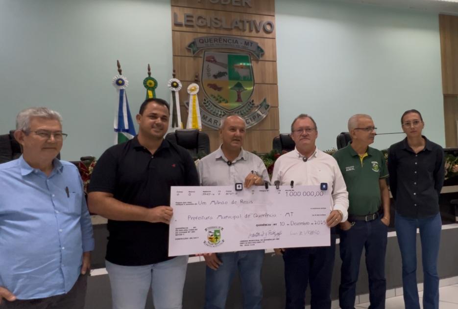 Câmara Municipal de Querência devolve R$ 1 milhão ao Executivo; recurso será aplicado em diferentes áreas do município