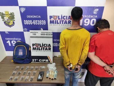 Dupla é presa por tráfico e PM apreende drogas em Confresa (MT)