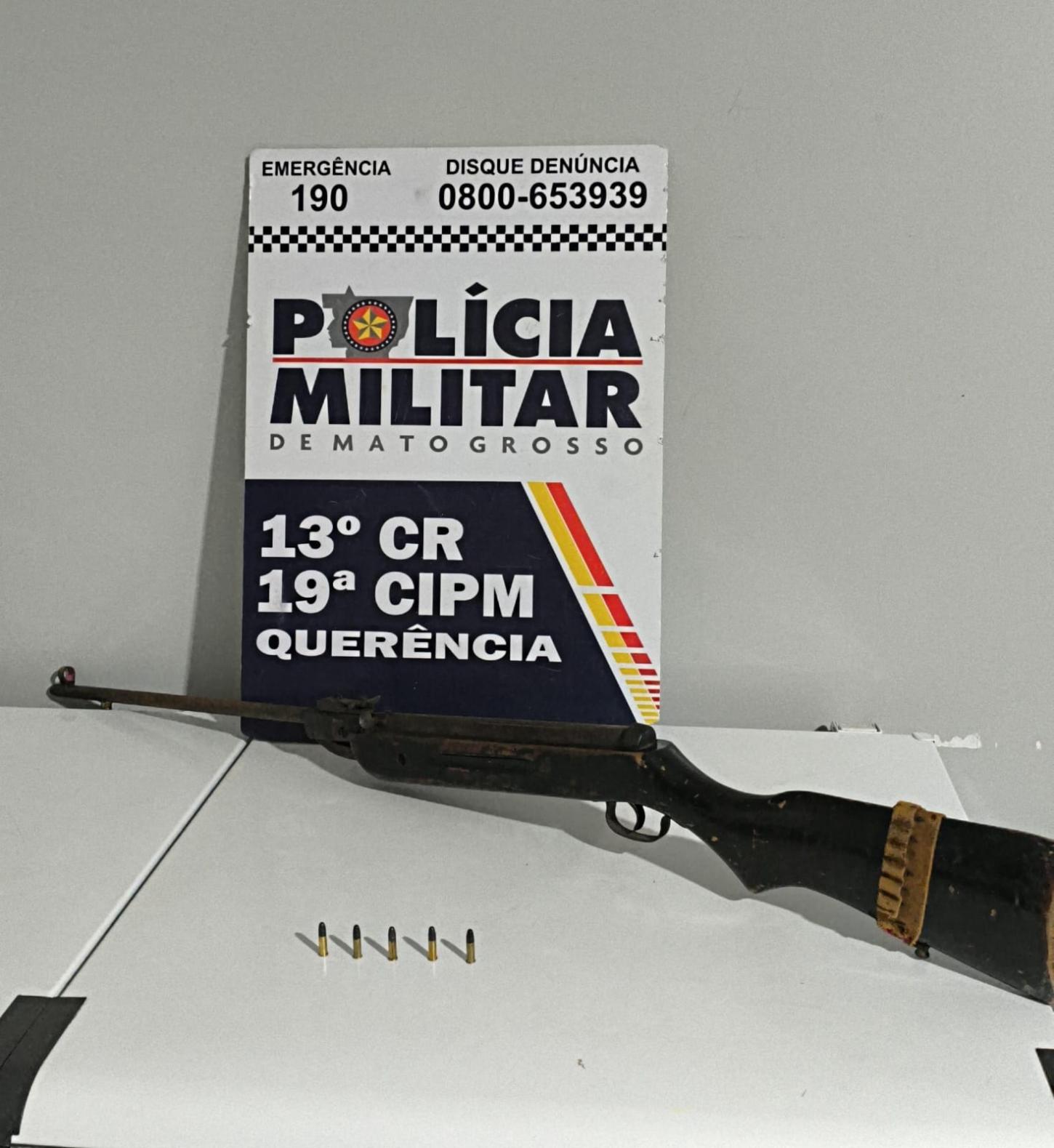 Homem é preso por posse irregular de arma de fogo às margens do Rio Tanguro em Querência.