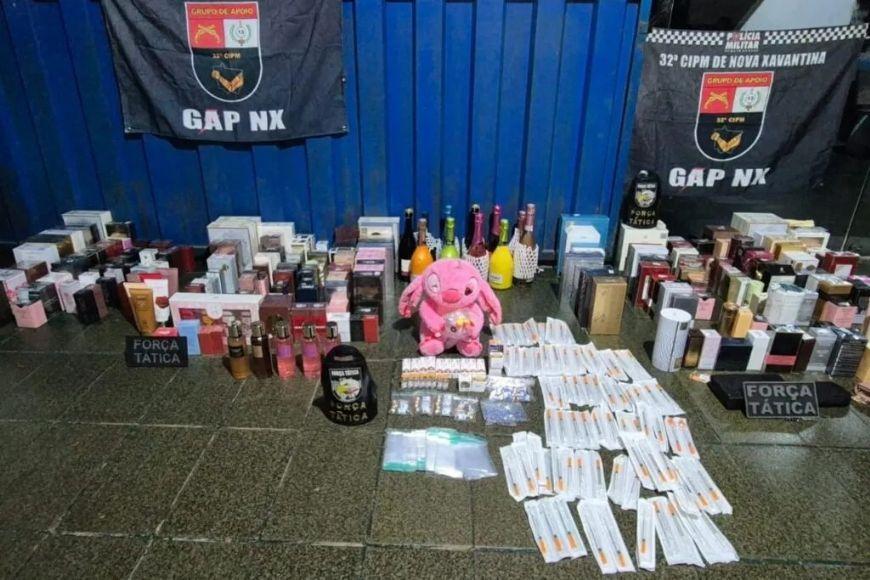 PM de Nova Xavantina (MT) apreende medicamentos e cosméticos trazidos ilegalmente para o Brasil