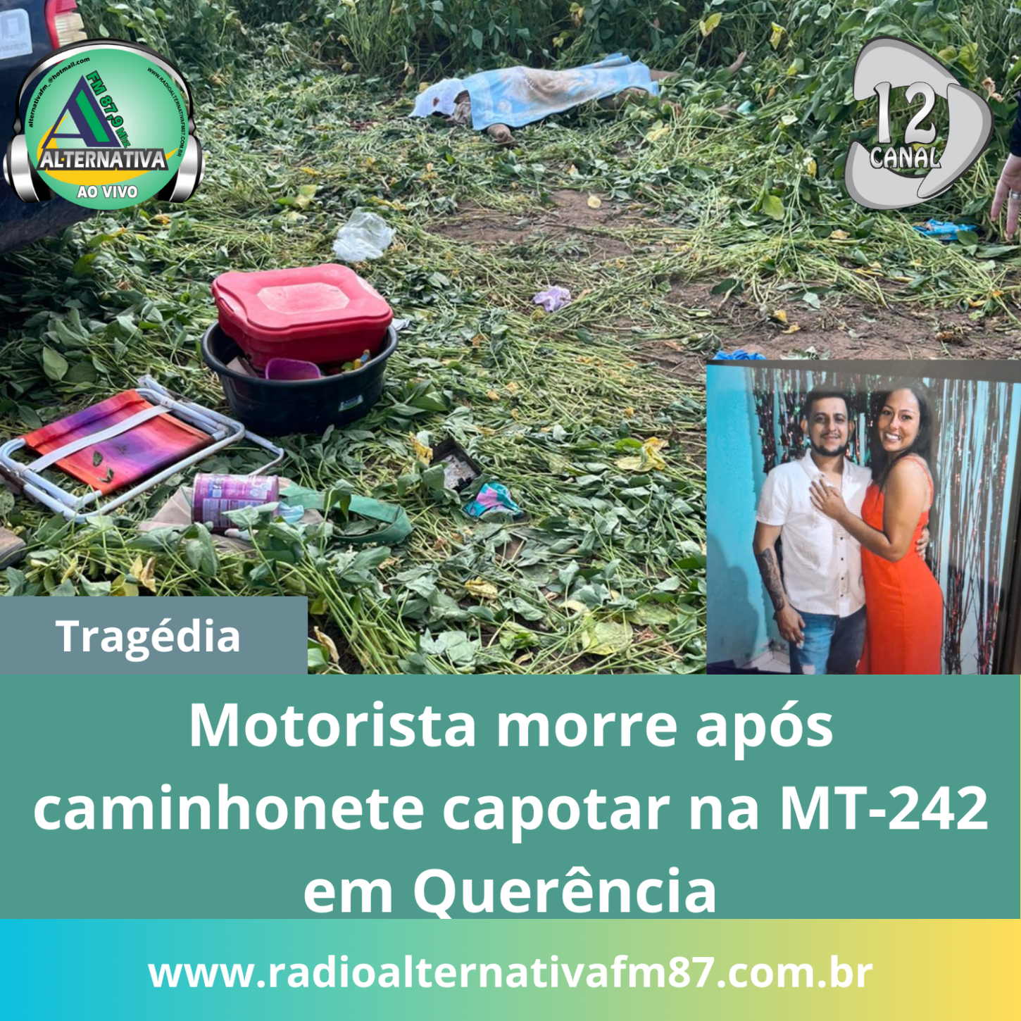 Motorista morre após encapotar sua caminhonete na tarde deste sábado em Querência-MT