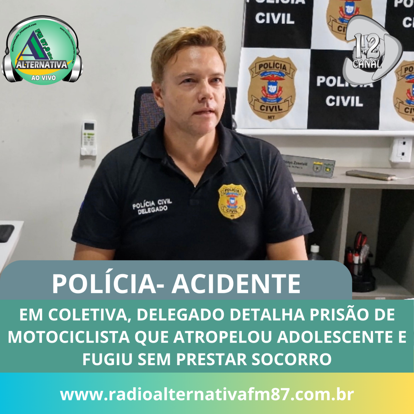 Em coletiva, delegado detalha prisão de motociclista que atropelou adolescente e fugiu sem prestar socorro
