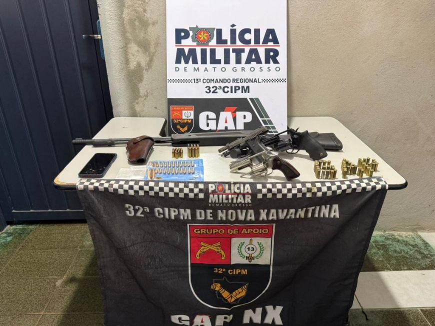 PM prende homem que confessou guardar armas para facção em Nova Xavantina (MT)