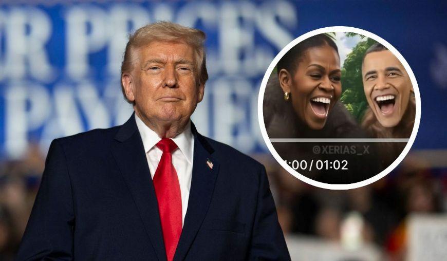 Trump posta vídeo racista com casal Obama como macacos