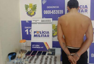 Boca de fumo é estourada pela PM: drogas fracionadas, dinheiro trocado e dois presos em flagrante em Confresa (MT)