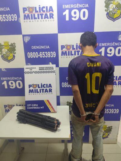 Suspeito é preso pela PM após tentar furtar obra do Hospital Regional de Confresa