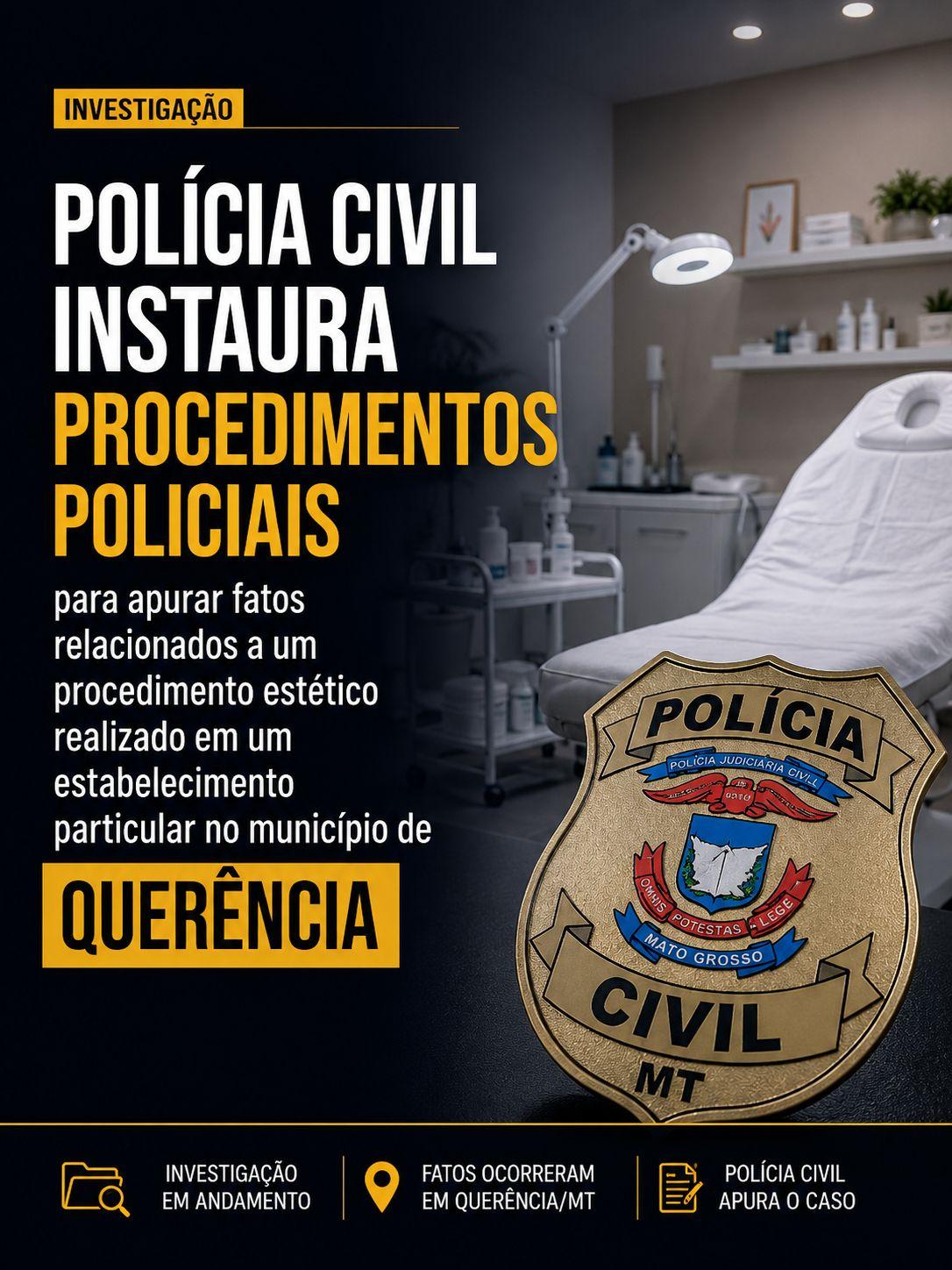 Polícia Civil instaura inquérito para investigar complicações após procedimento estético em Querência