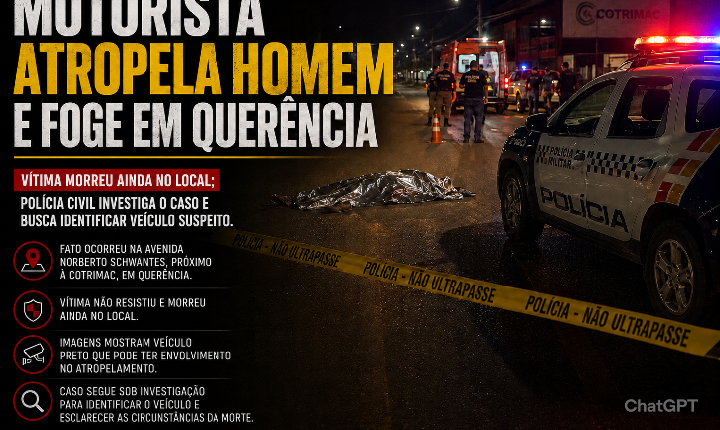 MOTORISTA ATROPELA HOMEM E FOGE EM QUERÊNCIA