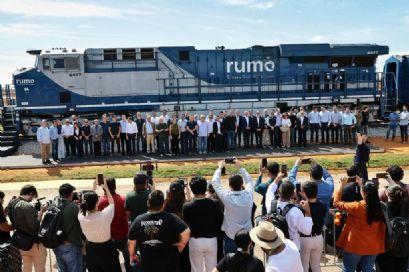 Governo de MT e Rumo inauguram 1º trecho da Ferrovia Estadual: “Mato Grosso é um exemplo do que o Brasil pode fazer”, afirma governador