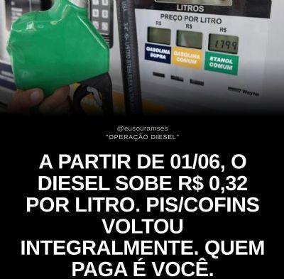 Retomada de tributos eleva custo do diesel e acende alerta para transporte e agronegócio.