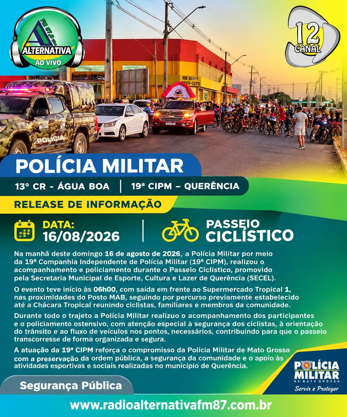 PASSEIO CICLÍSTICO REÚNE COMUNIDADE EM QUERÊNCIA
