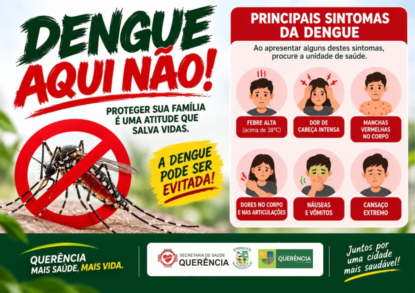 Alerta à população sobre a importância de reconhecer os sintomas da dengue