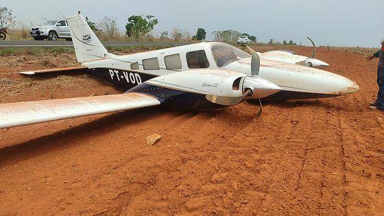 Avião de Júlio Campos apresenta falhas e faz pouso forçado em rodovia em cidade no Araguaia (MT)